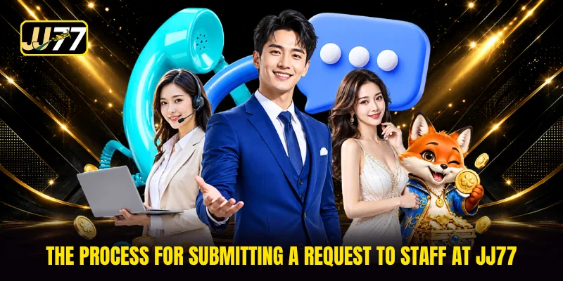 The process for submitting a request to staff at JJ77